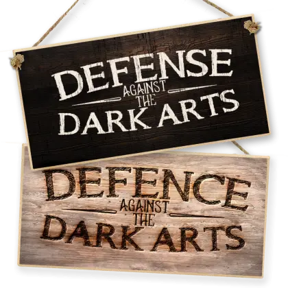 Wooden Defense Against the Dark Arts Sign