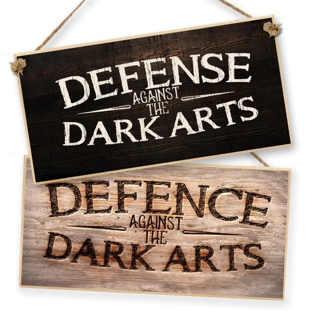 Wooden Defense Against the Dark Arts Sign