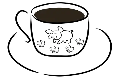 Coffee Cup with Pig Design