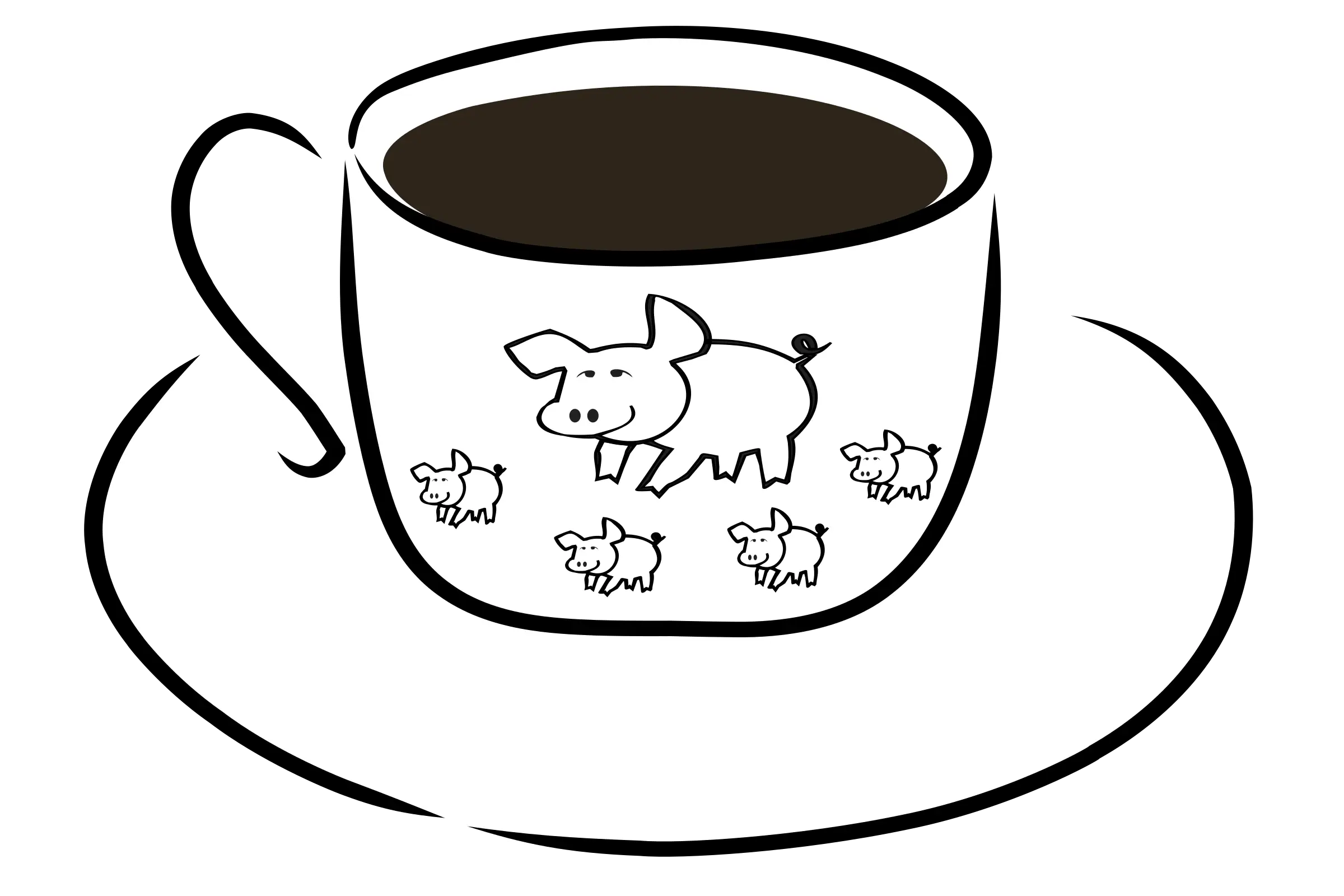 Coffee Cup with Pig Design