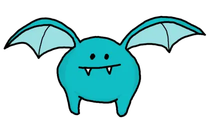 Cute Turquoise Cartoon Bat
