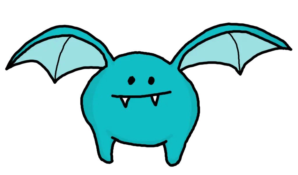 Cute Turquoise Cartoon Bat