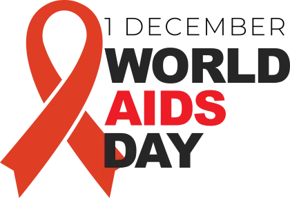 World AIDS Day Logo with Red Ribbon