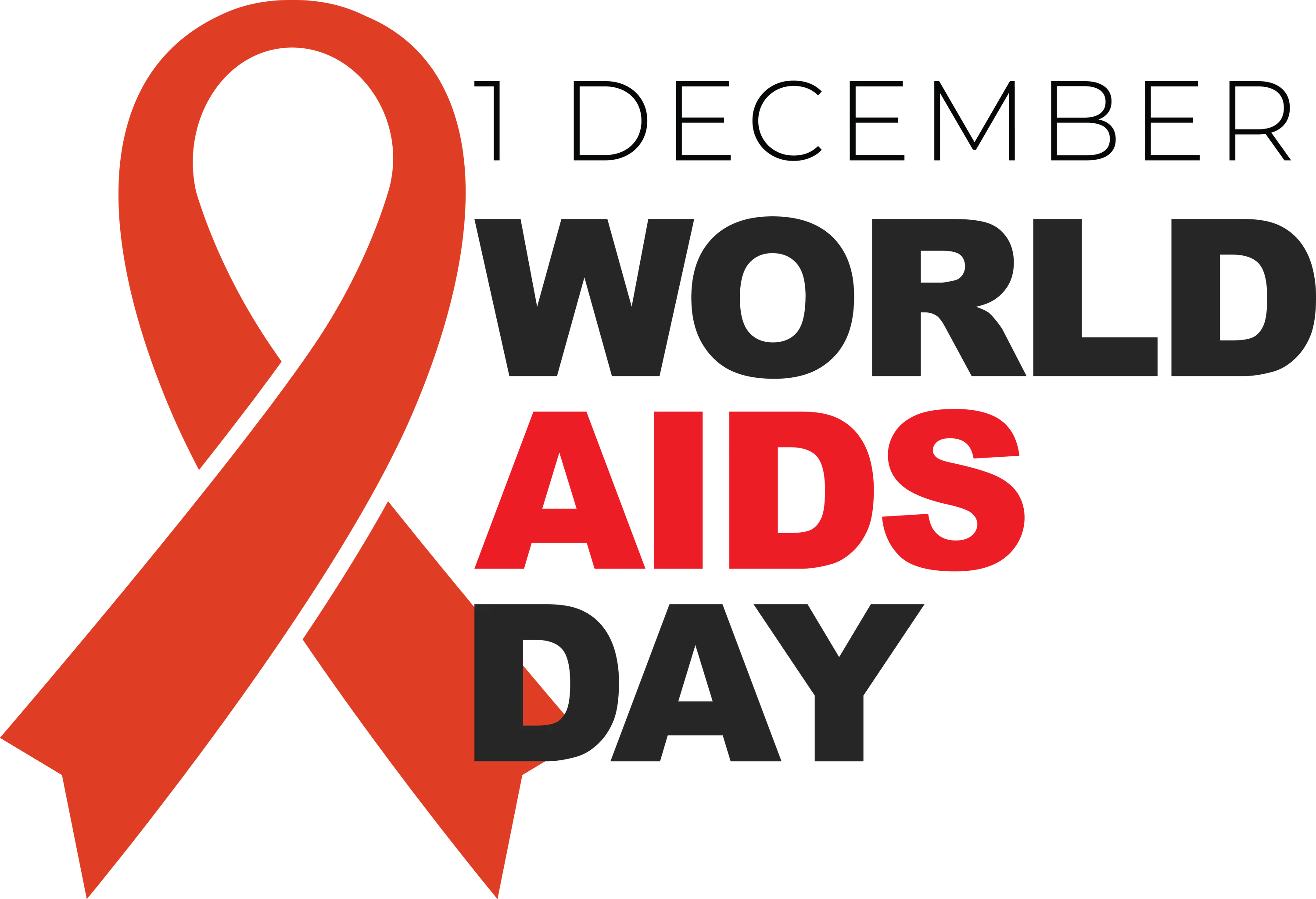 World AIDS Day Logo with Red Ribbon