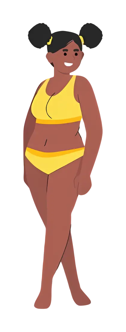 Illustration of a Woman in Yellow Bikini