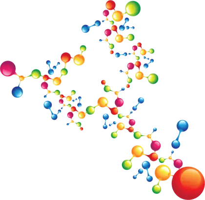 Colorful Molecular Structure Illustration