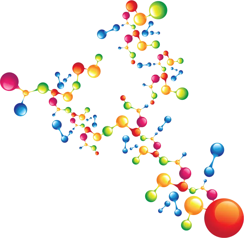 Colorful Molecular Structure Illustration