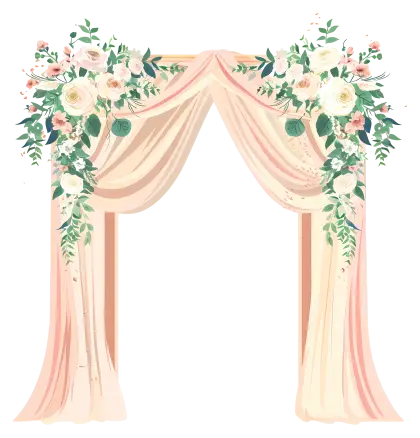 Romantic wedding floral arch decoration