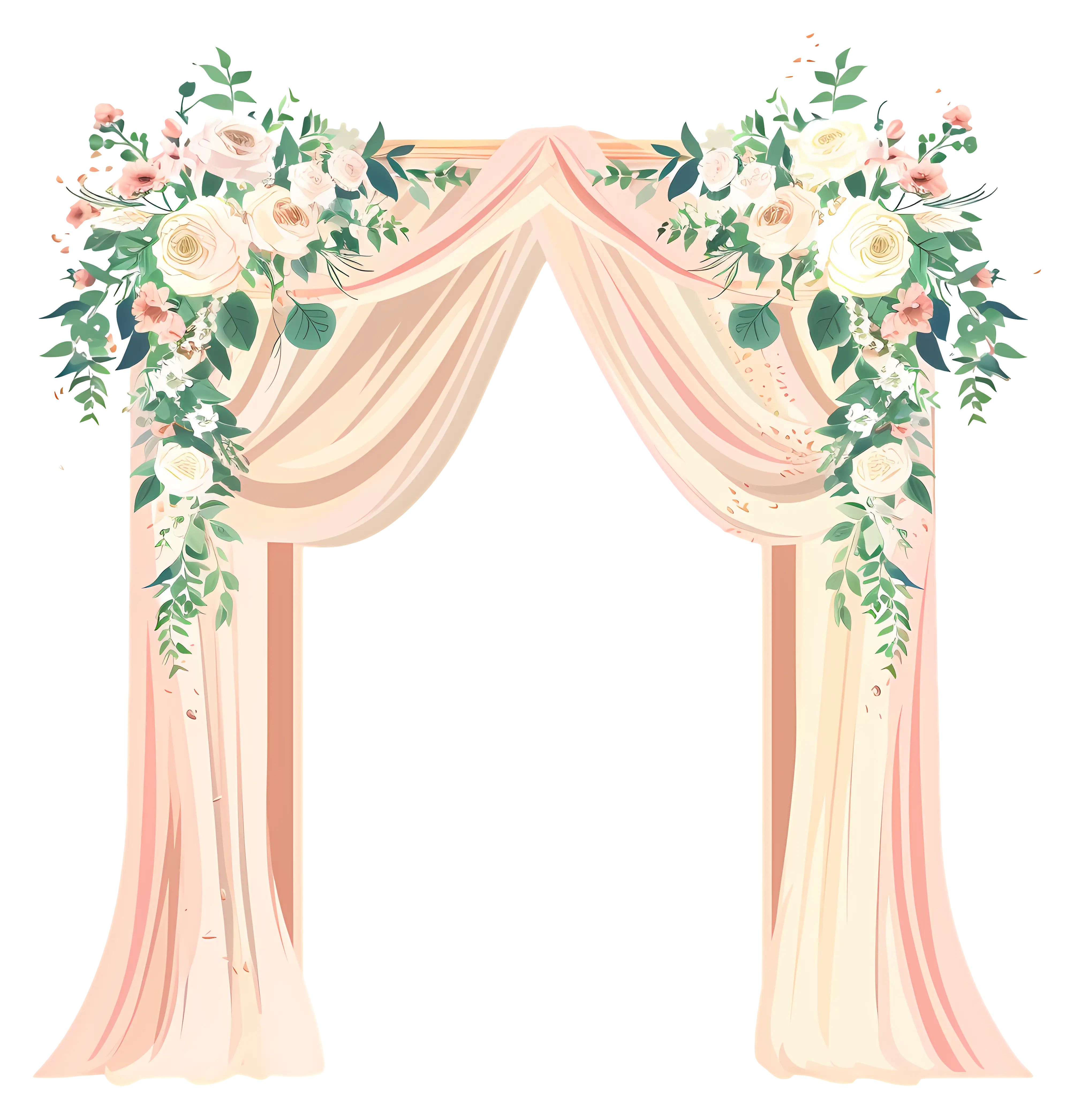 Romantic wedding floral arch decoration