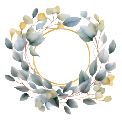 Decorative Floral Wreath with Elegant Leaves
