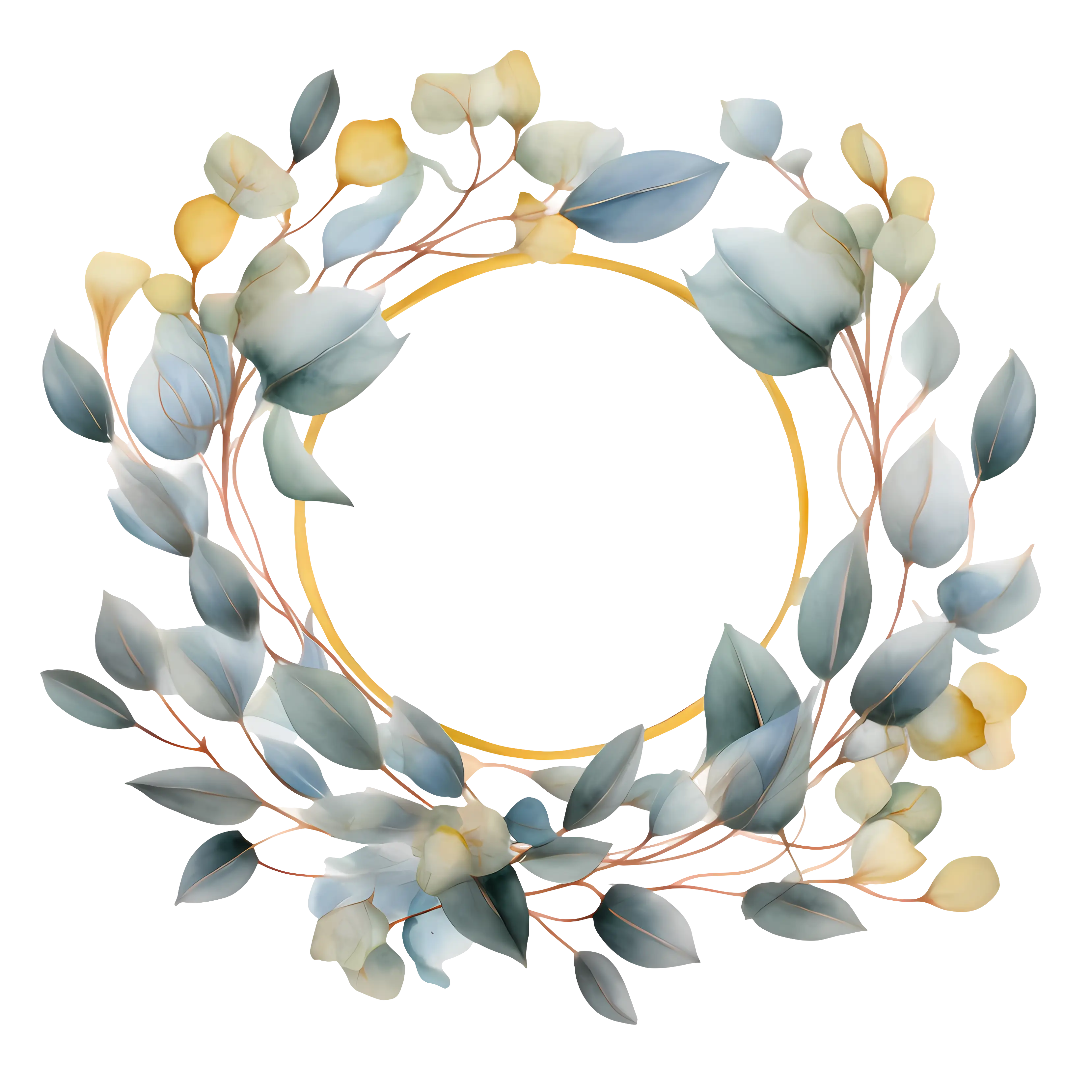 Decorative Floral Wreath with Elegant Leaves