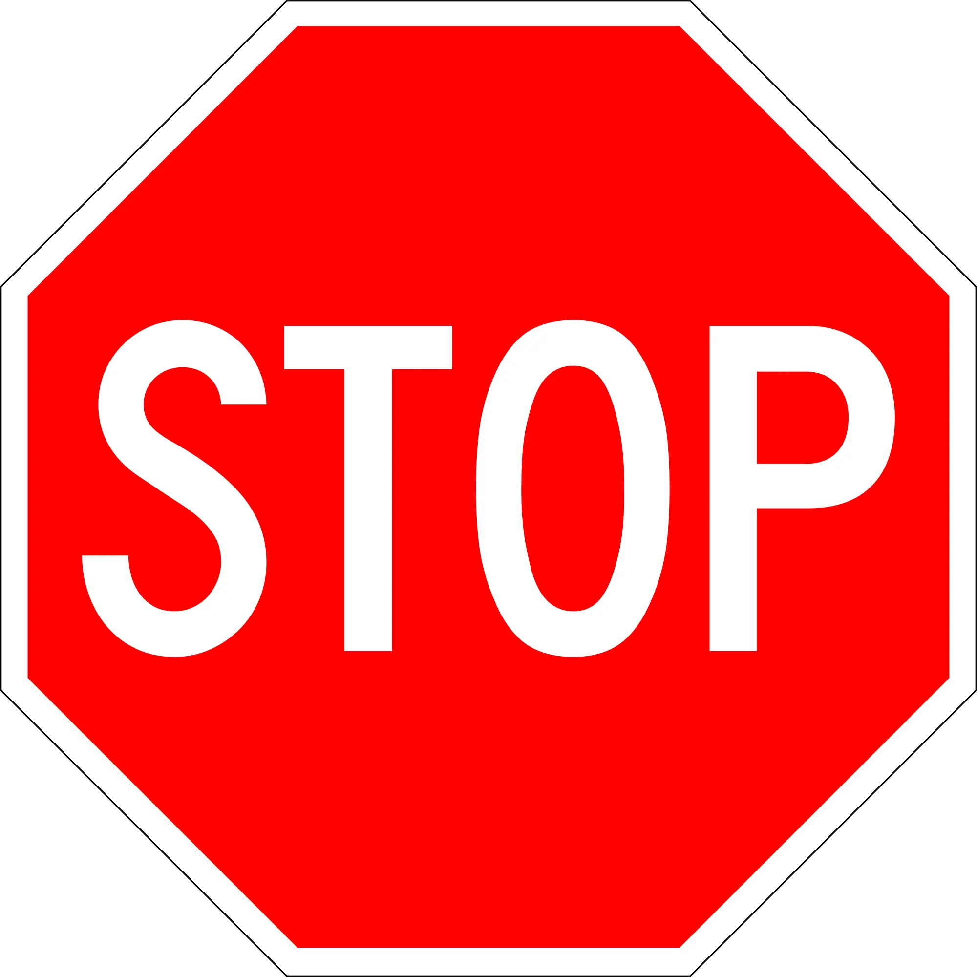 Red Stop Sign for Traffic Regulation