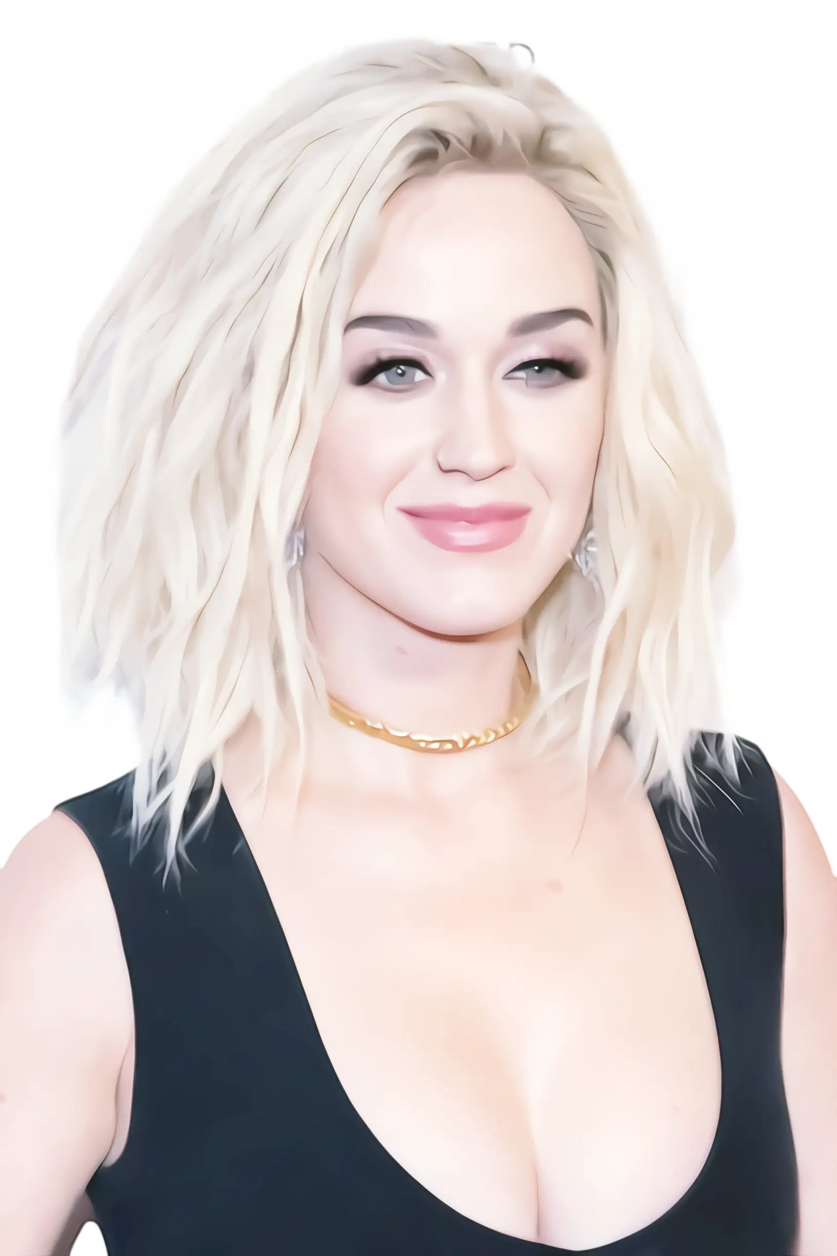 Blonde Woman in Black Dress