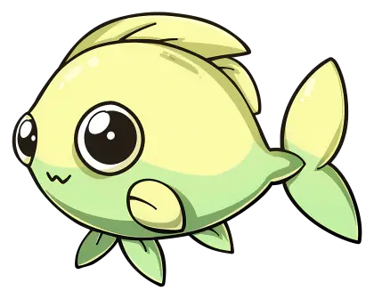 Cute Green and Yellow Cartoon Fish
