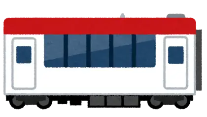 Cartoon Train with a Red Roof Illustration