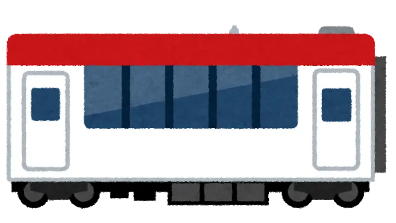 Cartoon Train with a Red Roof Illustration