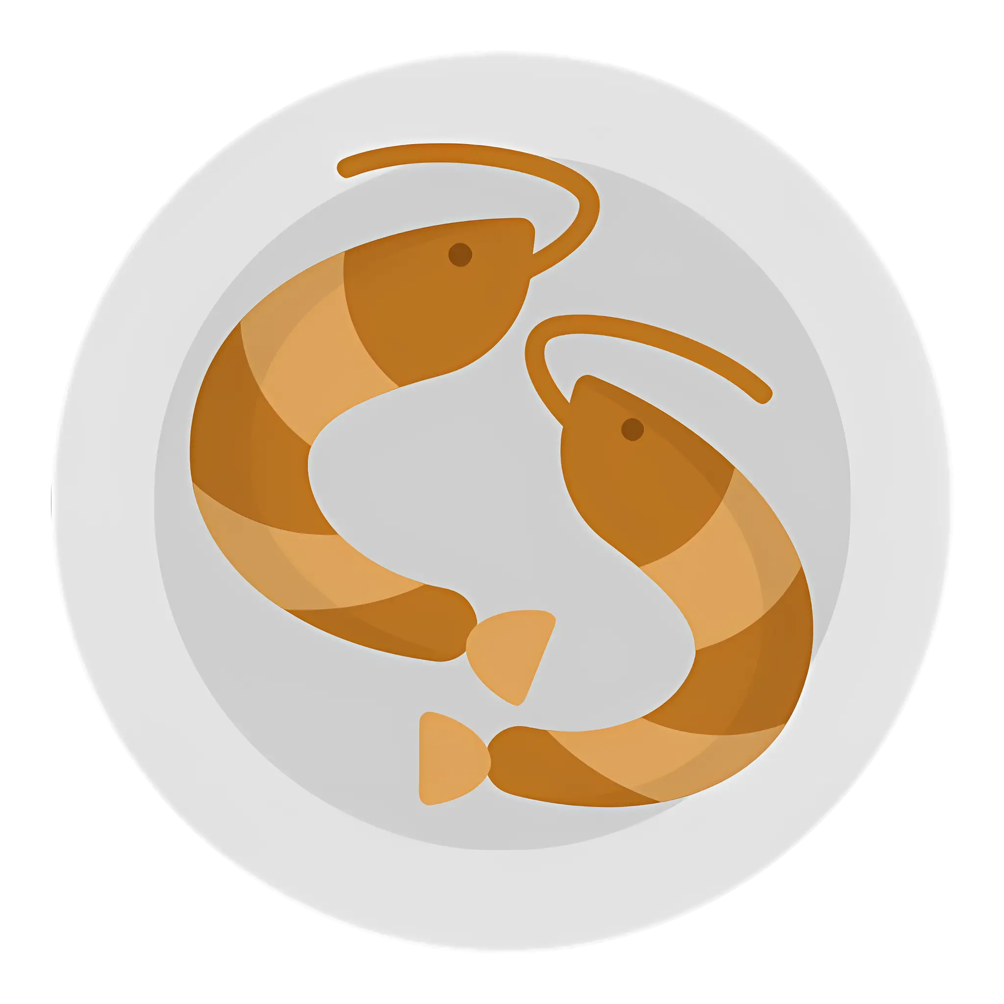 Shrimp on Plate Flat Illustration