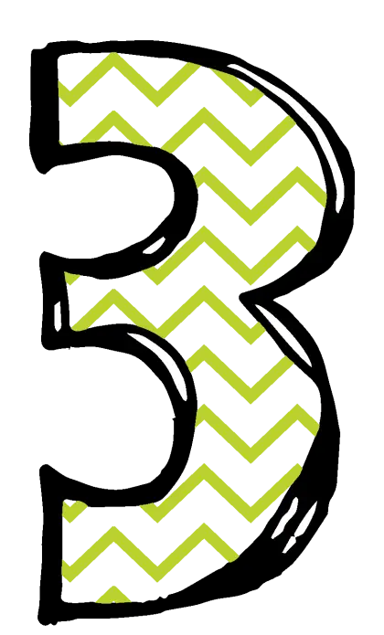 Number 3 with Chevron Pattern