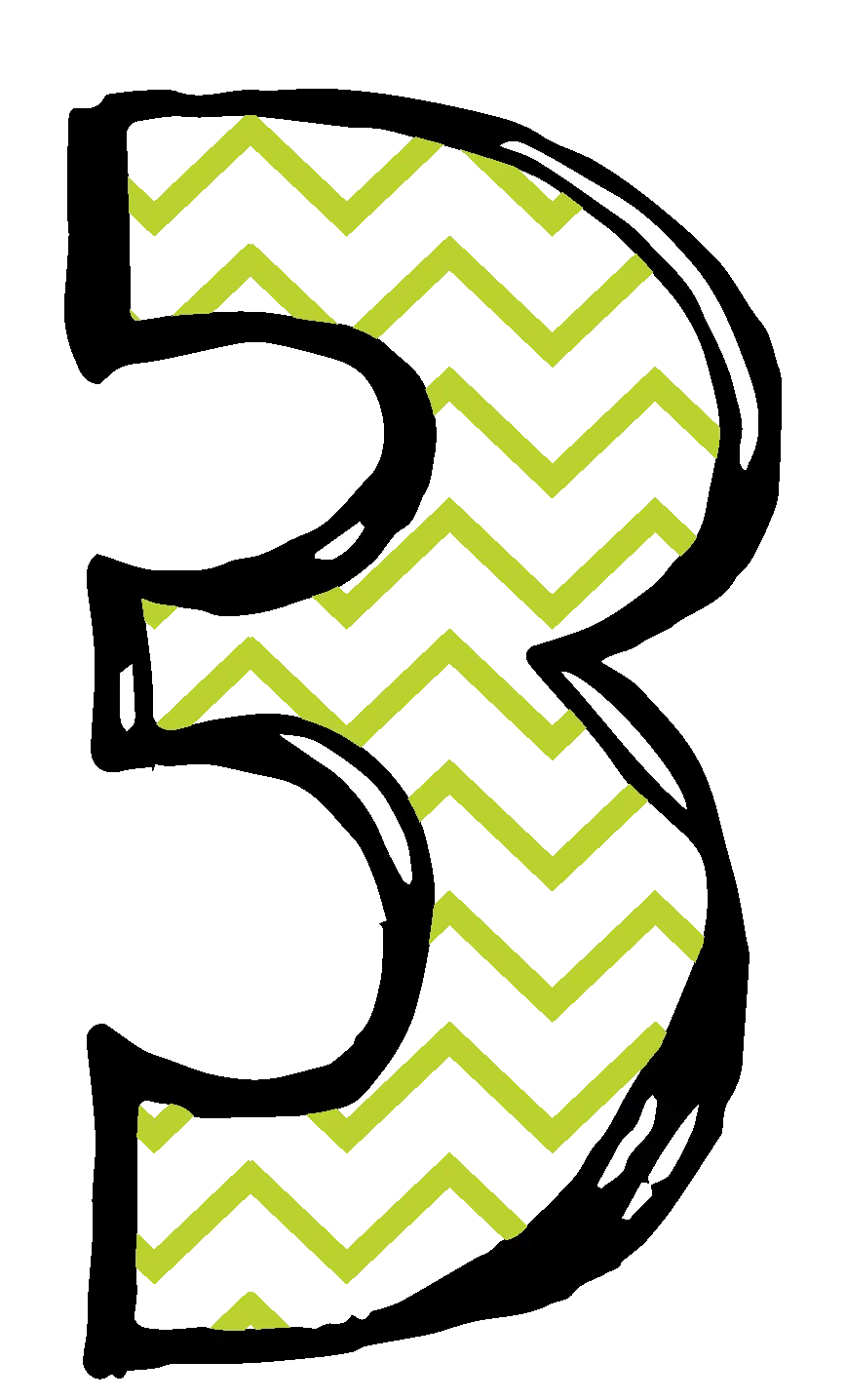 Number 3 with Chevron Pattern