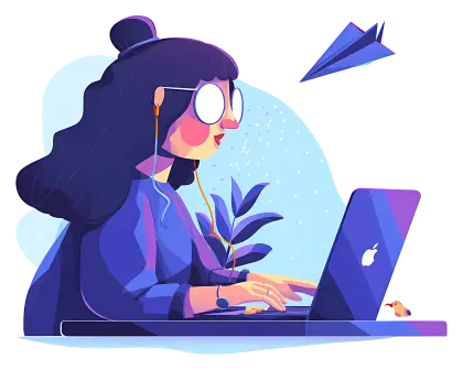 Woman Working on Laptop