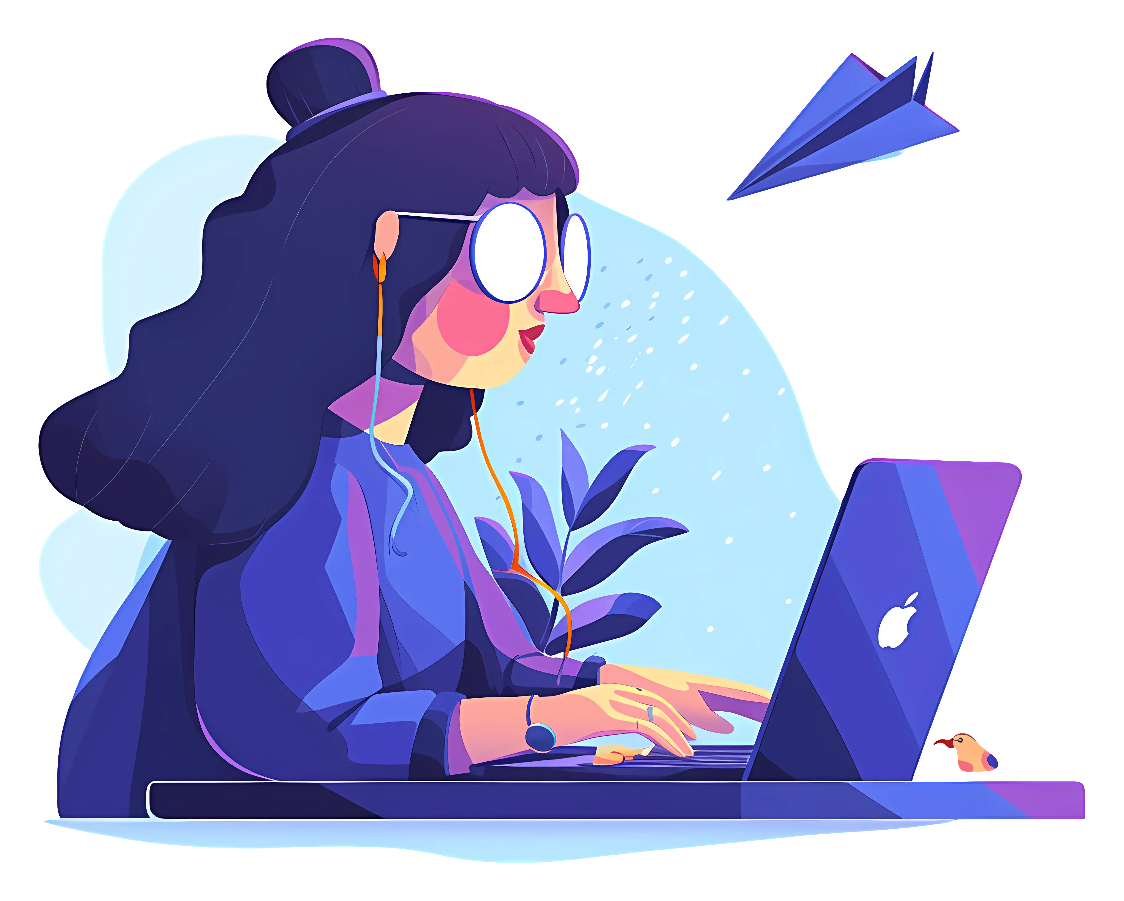Woman Working on Laptop