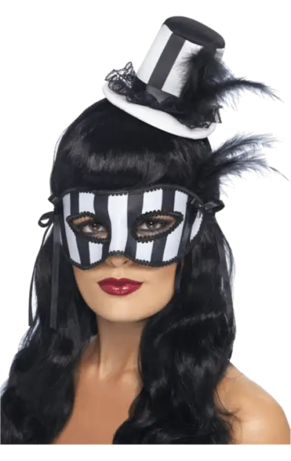 Black and White Striped Mask