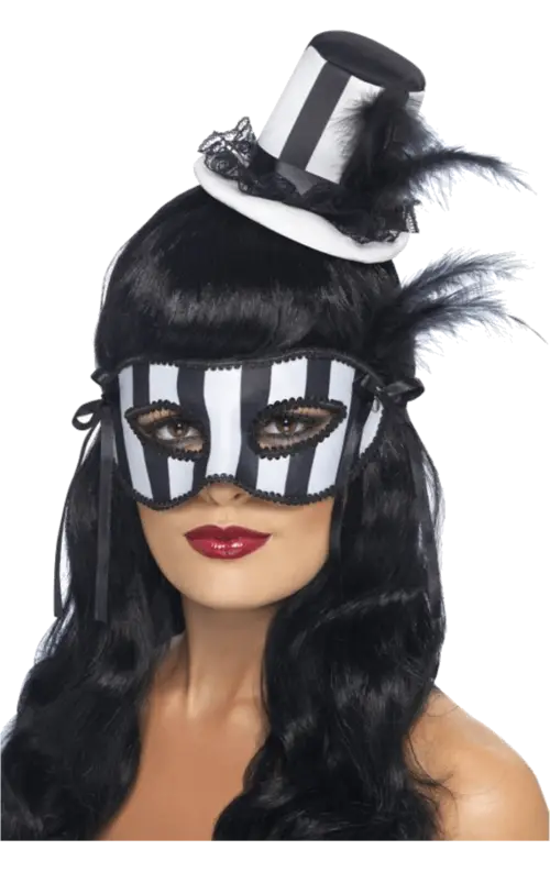 Black and White Striped Mask