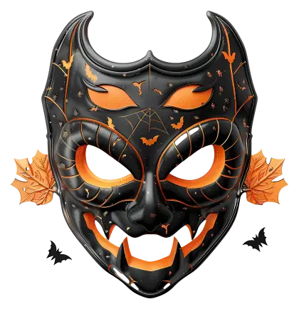 Black and Orange Mask for Halloween