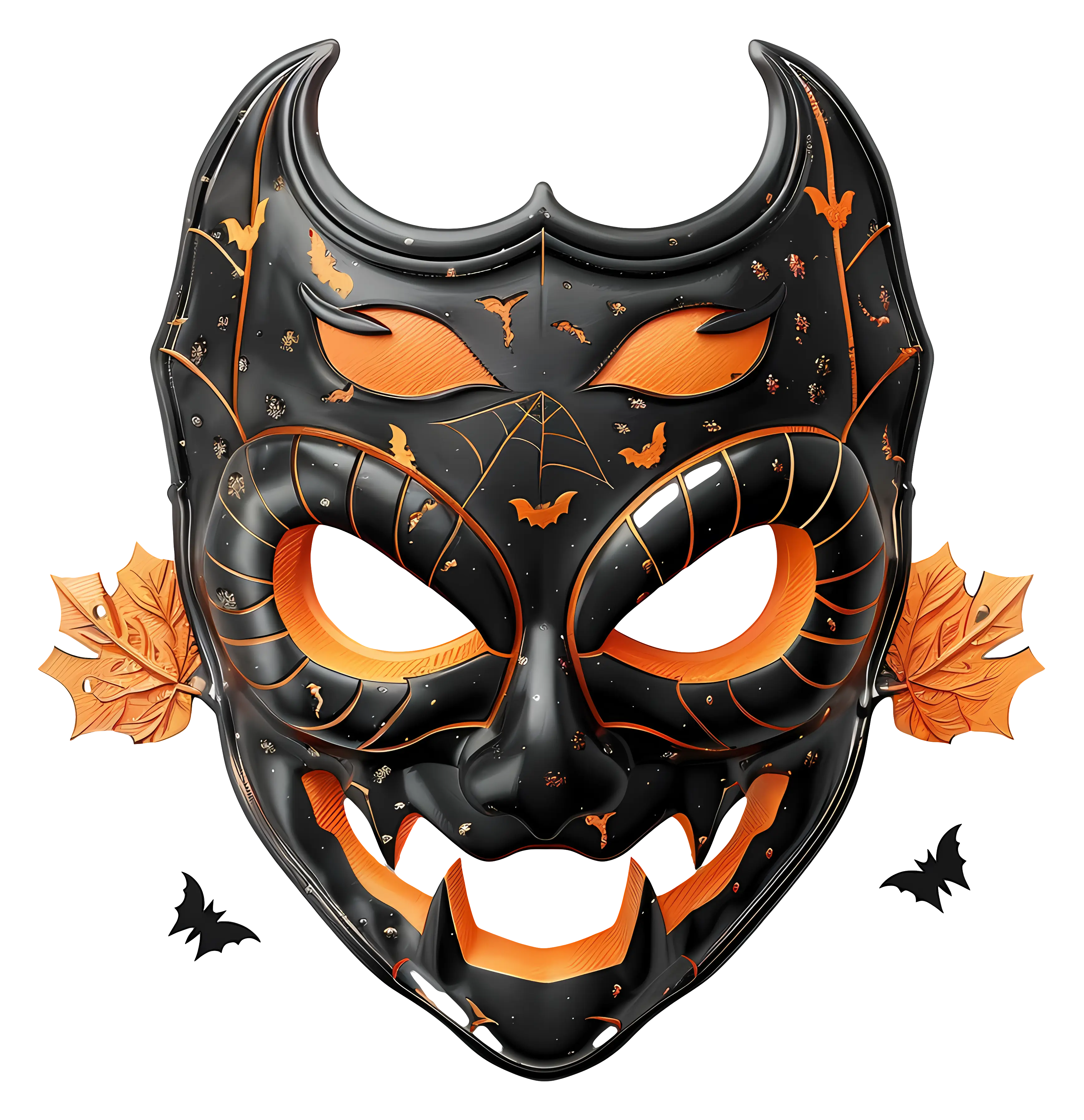 Black and Orange Mask for Halloween