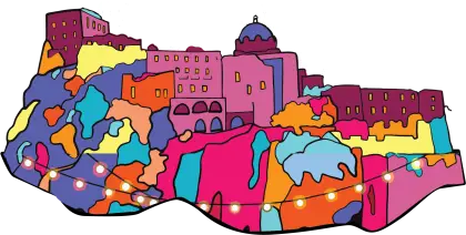 Vibrant Colorful Cityscape Illustration