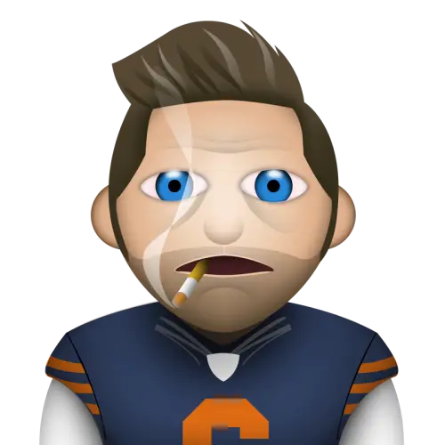 Cartoon Man in Sports Jersey Smoking