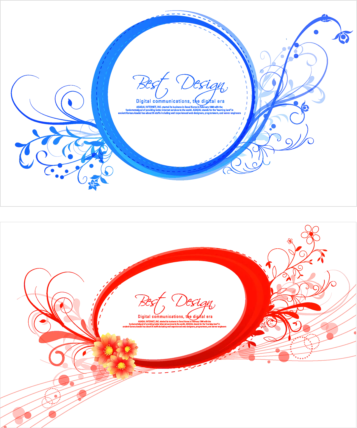Decorative Blue and Red Frames