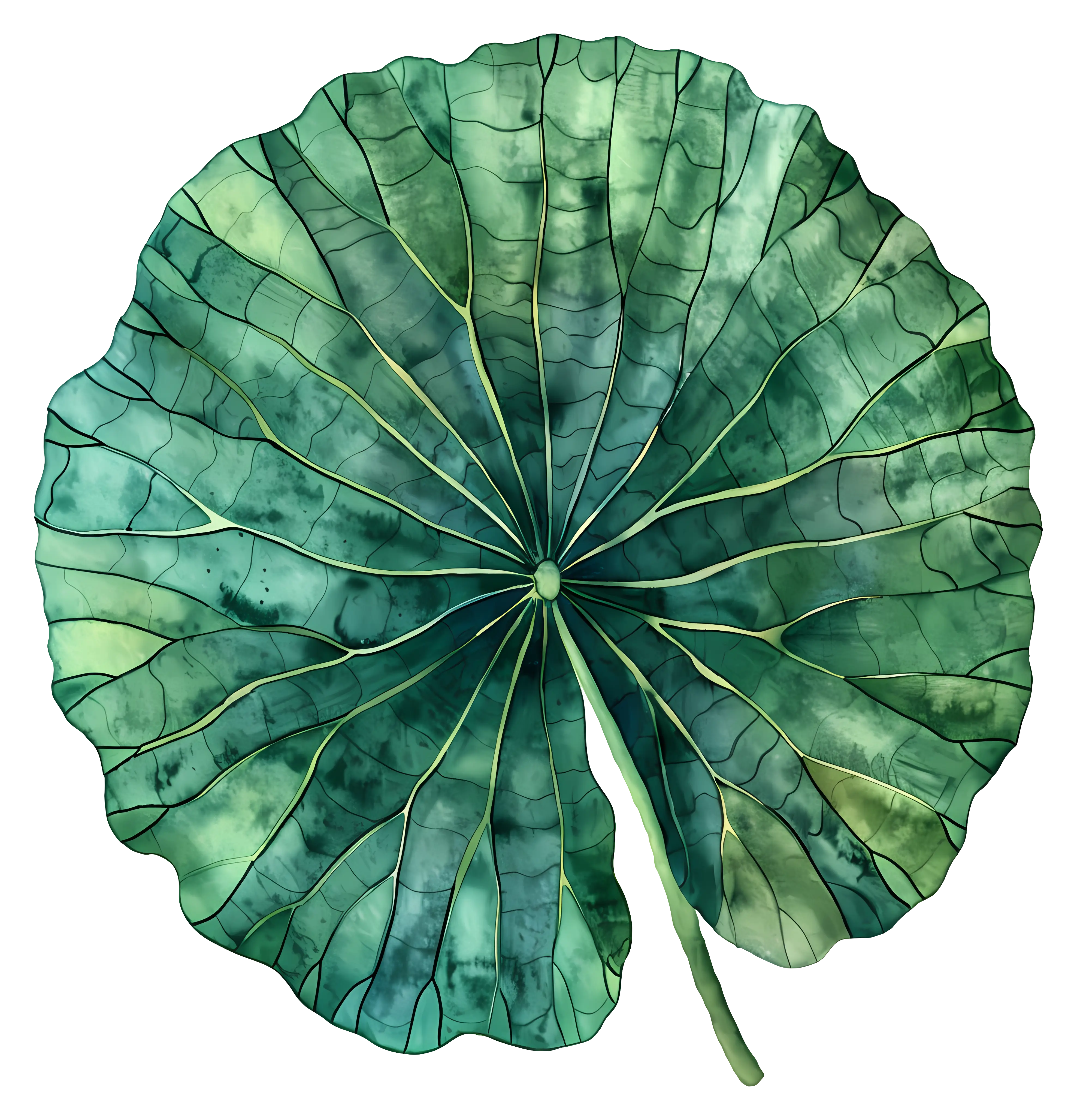 Watercolor Art of Lotus Leaf