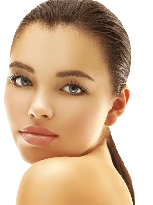 Beautiful woman's face with soft expression