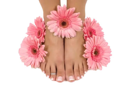 Feet with Pink Flowers