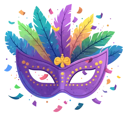 Colorful Feathered Mask