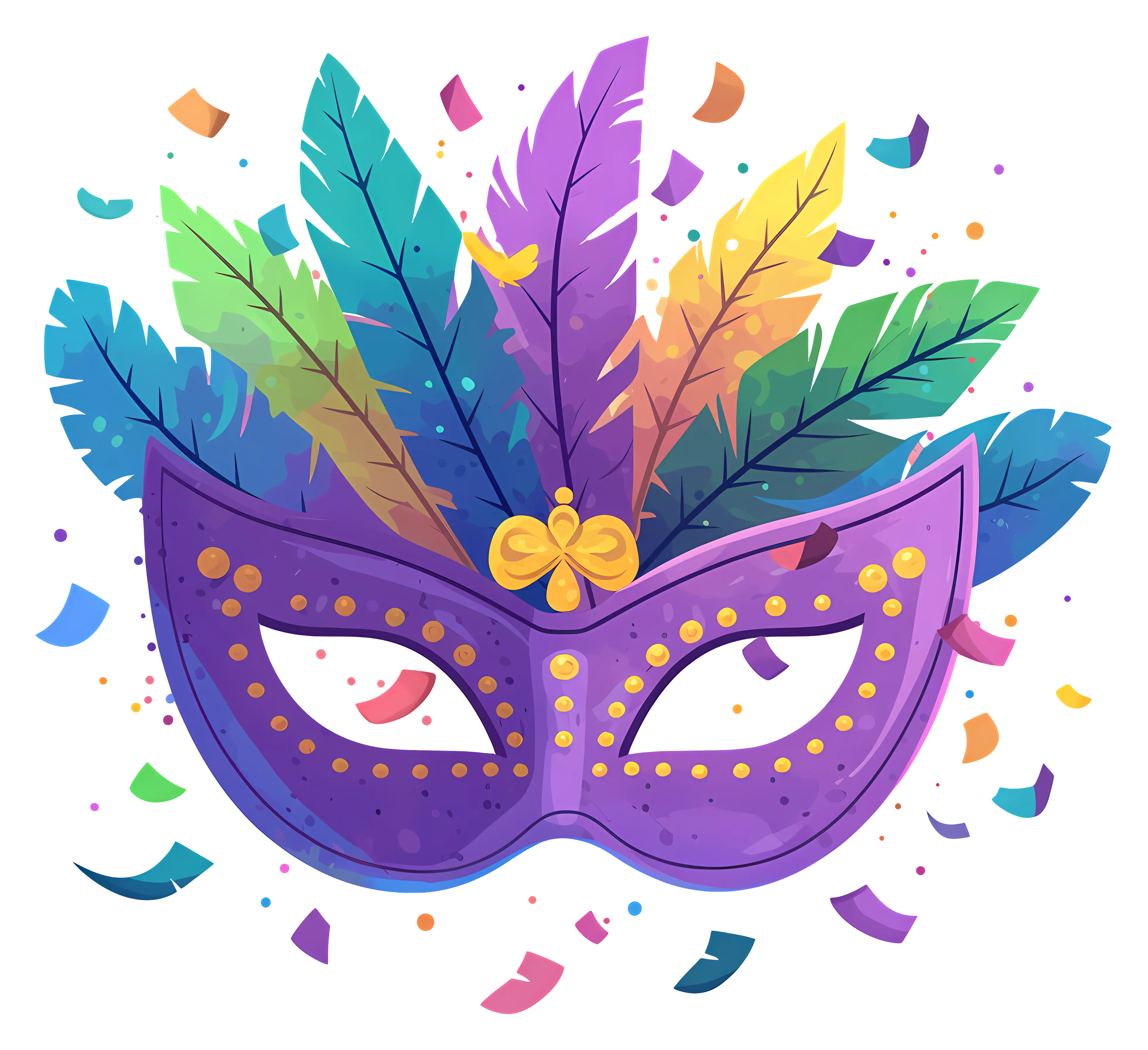 Colorful Feathered Mask