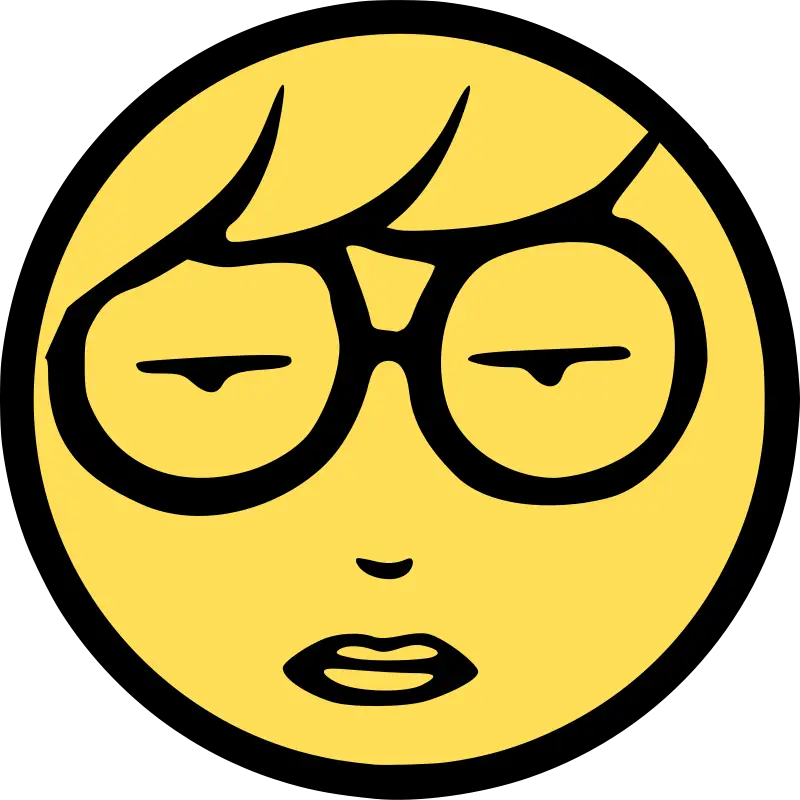 Bored Emoji with Glasses