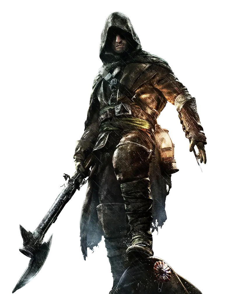 Hooded Dark Fantasy Character with Weapon