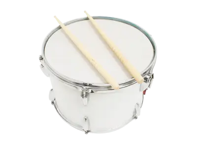 White Drum with Wooden Sticks