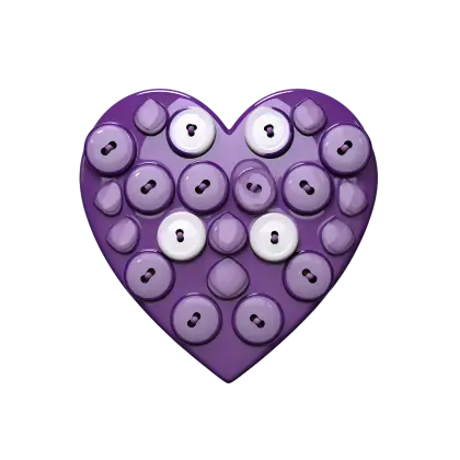 Heart with Buttons Illustration
