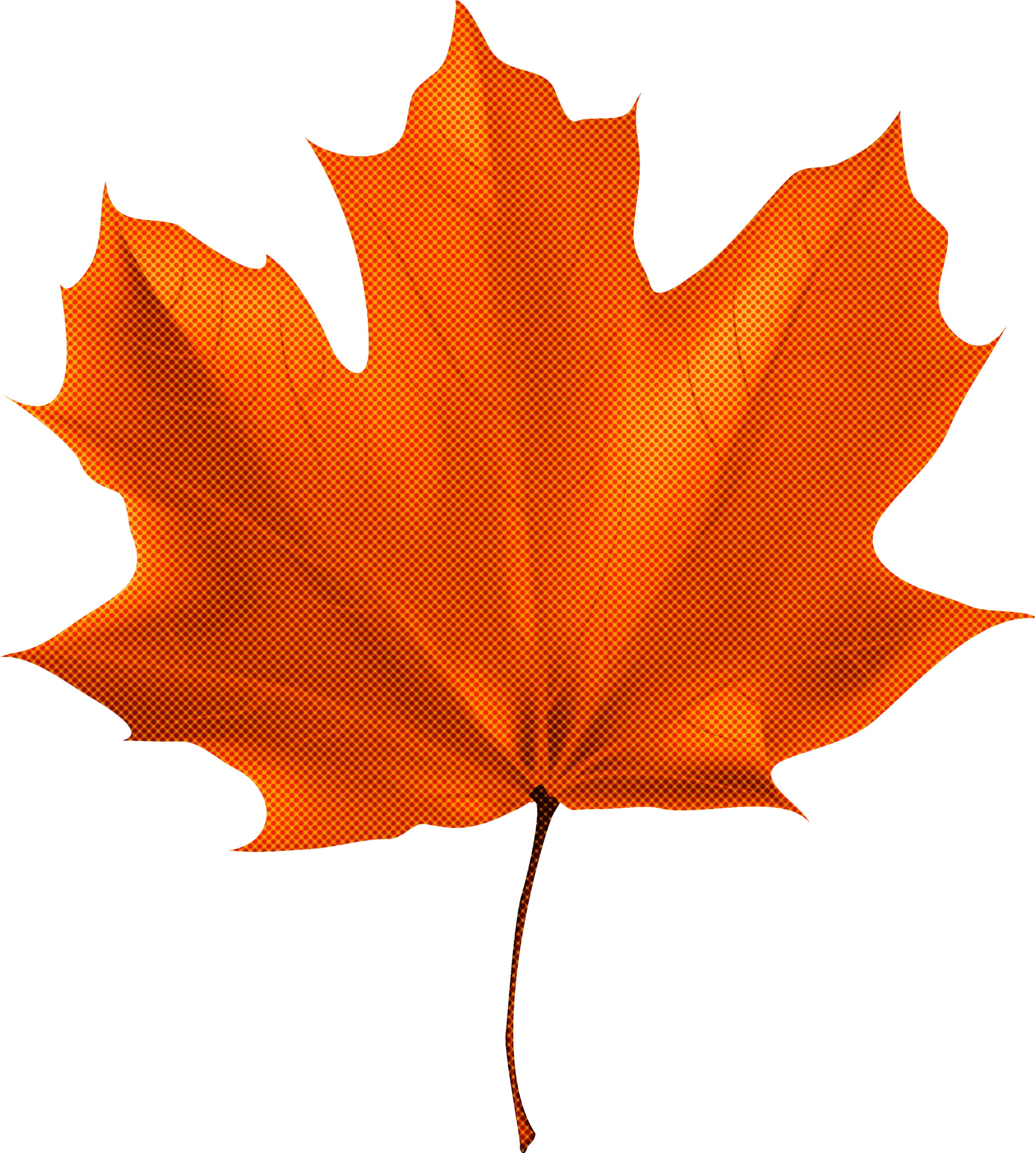 Bright Orange Maple Leaf Illustration