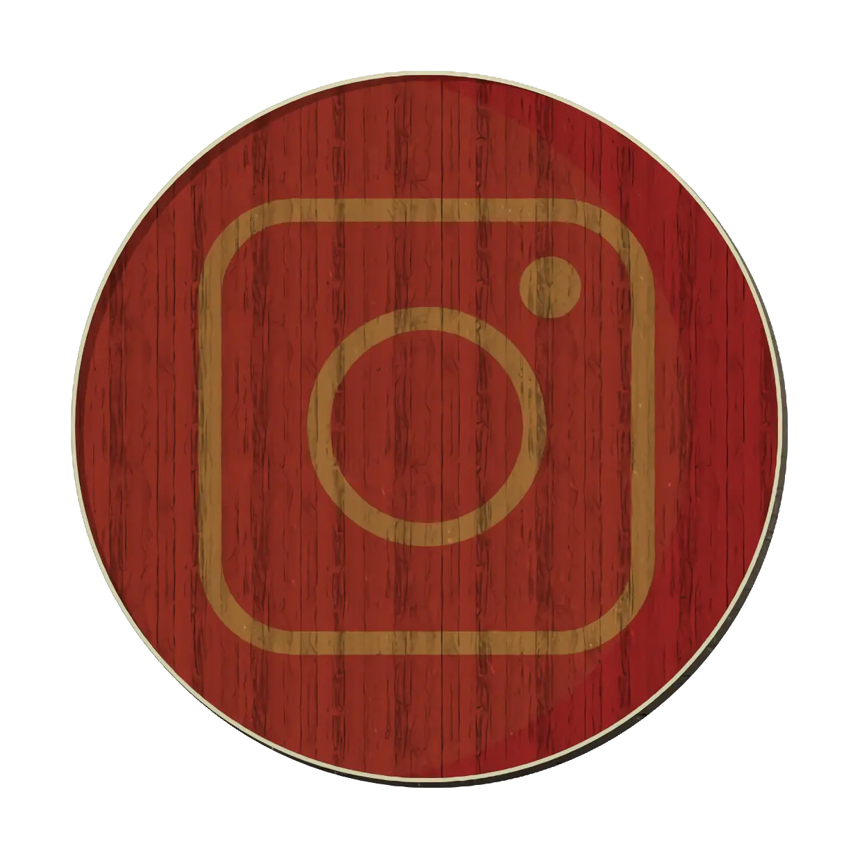 Wooden Instagram Logo Icon