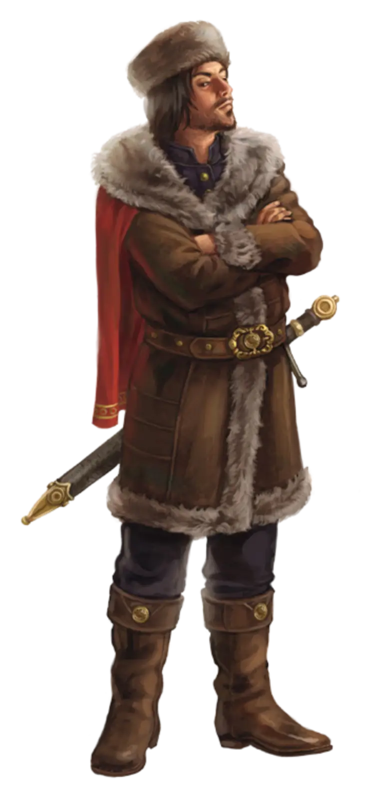 Fur-Clad Warrior with Sword
