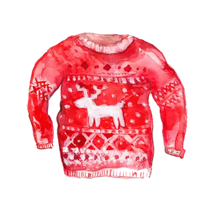 Red Christmas Sweater with Reindeer