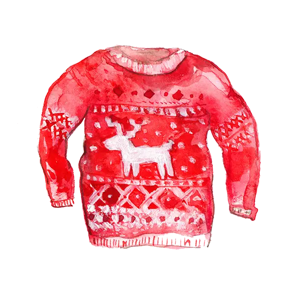 Red Christmas Sweater with Reindeer
