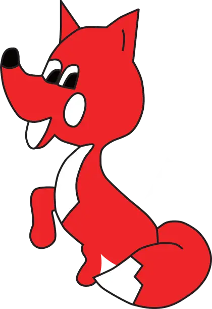 Playful Red Fox Cartoon Illustration