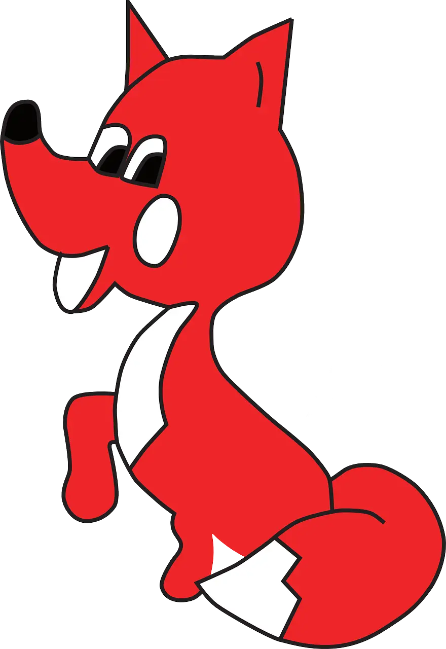Playful Red Fox Cartoon Illustration