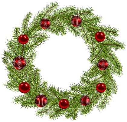 Christmas Wreath with Red Ornaments