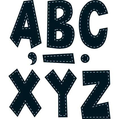 Stitched Text Alphabet Design